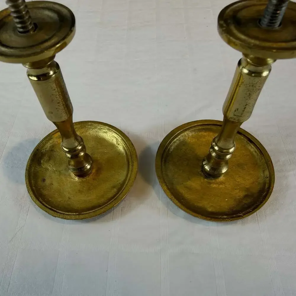 Pair of Vintage Brass Curtain Drapery Round Ornate Floral Tie Backs